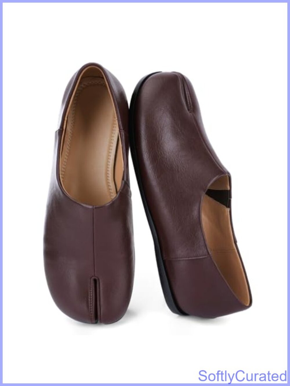 Wide Width Split Toe Ballet Flats Comfortable Slip On Shoes